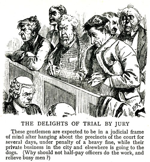 A jury in court