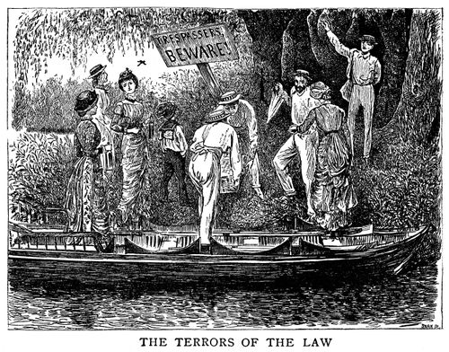 Picnicking boaters trespassing