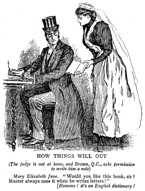 Maid revealing that the judge uses a dictionary when writing