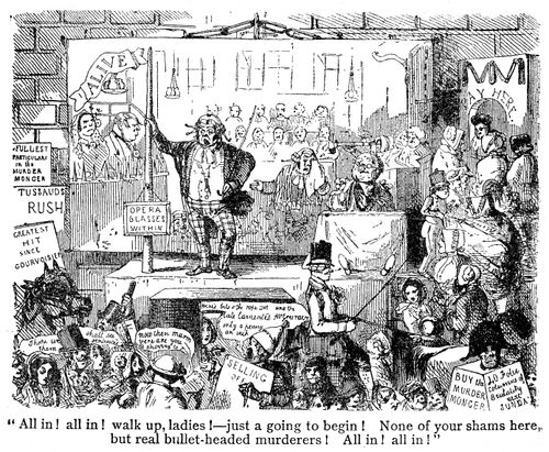 Murder trials at the criminal court shown as a theatrical show