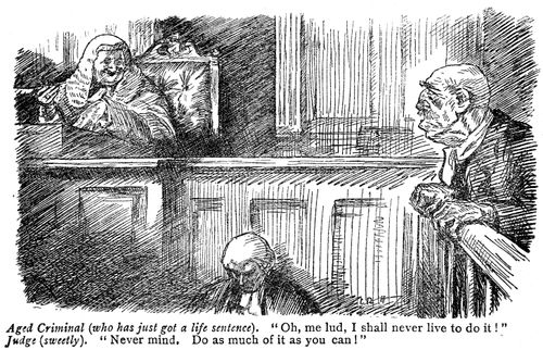 Aged criminal receiving a life sentence