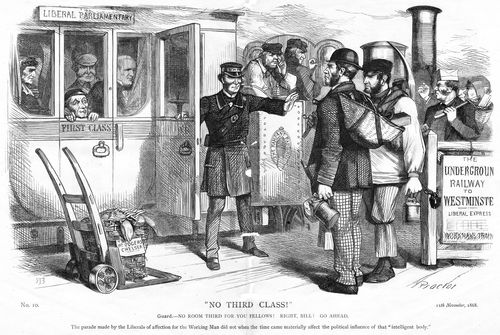 Gladstone not allowing working men on his train