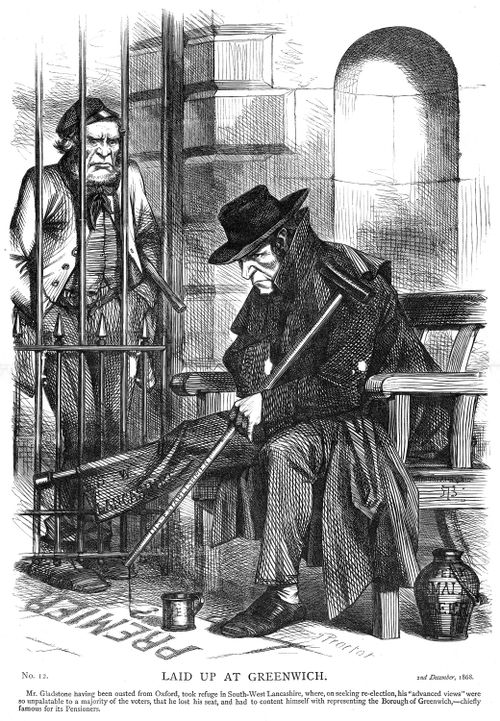Gladstone having to represent Greenwich, chiefly famous for its pensioners