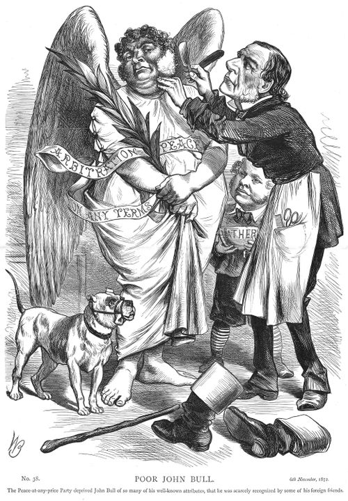 Gladstone shaving John Bull