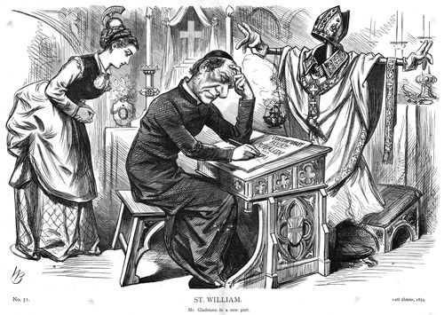 Gladstone studying Catholicism