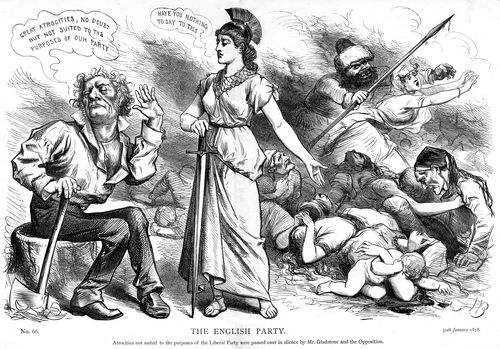 Gladstone ignoring Russian atrocities not suited to his party's political purposes