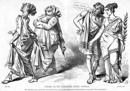 The Liberal Party jealous of Disraeli's 'Peace with Honuor' in the Balkans