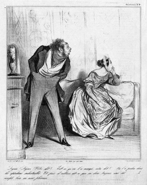 Robert Macaire speaking to wife about the loss of her dowry
