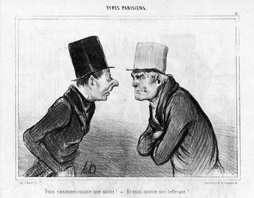 Parisien Types - 'You talk like a stick!' - 'And you like a beetroot'
