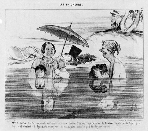 Parents bathing with their son