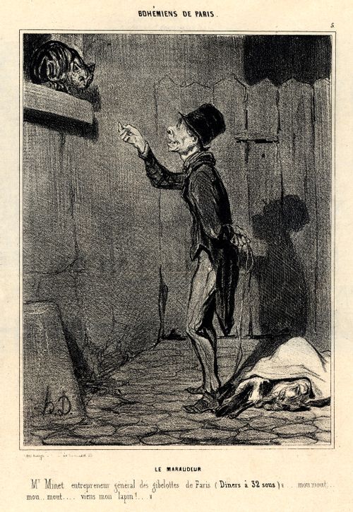 Parisian Bohemians - Proprietor of a rabbit restaurant catching stray cats