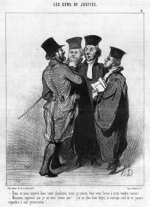 Lawyers - Man challenging a barrister