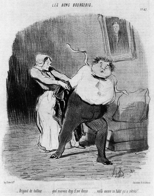 Les Bons Bourgeois - Man who cant get his suit on blaming his tailor