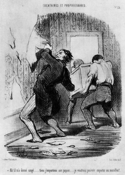 Tenants and Landlords - 'Ah, he's given me notice, but I'm taking his wall-paper with me! ...'