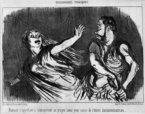 Tragic Physiognomies - A Roman about to kill his sister with his sword on account of indecent rhymes