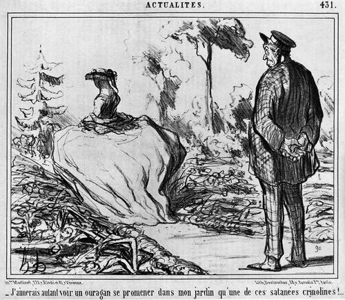 Actualities - 'I'd rather see a hurricane whirling through my garden than one of these devilish crinolines!'