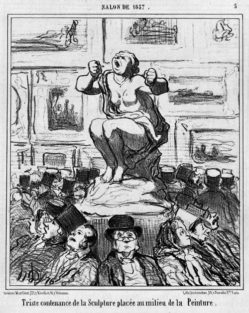 The Arts Exhibition of 1857 - Sad appearance of the sculpture placed amongst the pictures