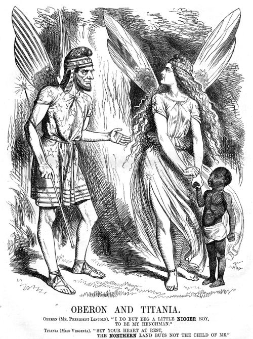 Oberon and Titania as Abraham Lincoln and Miss Virginia