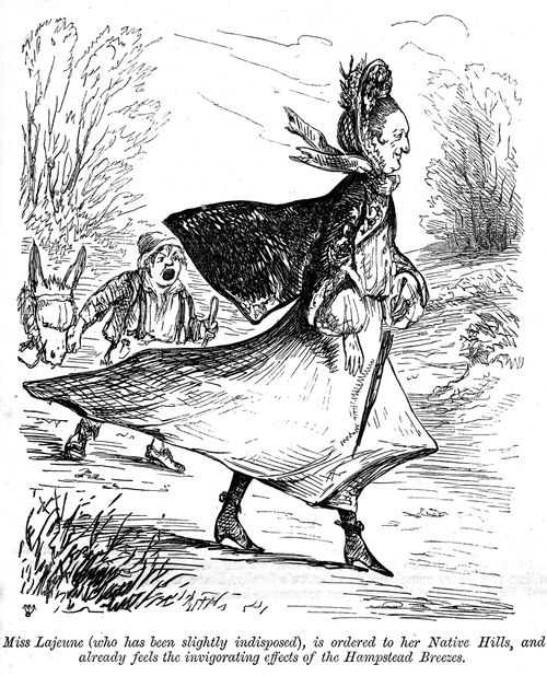 Woman walking in the wind