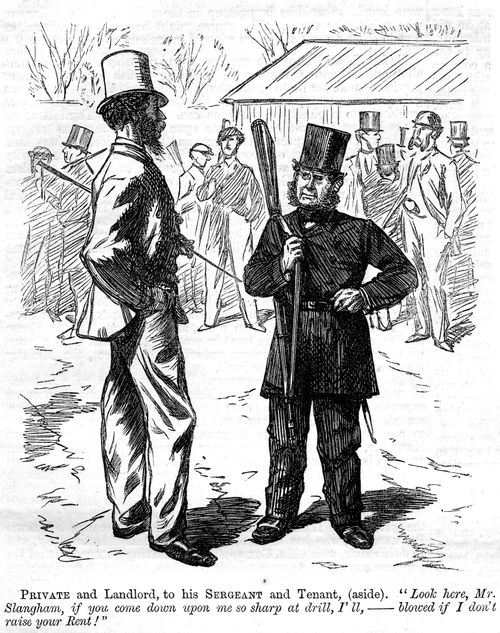 Private and landlord with his segeant and tennant,