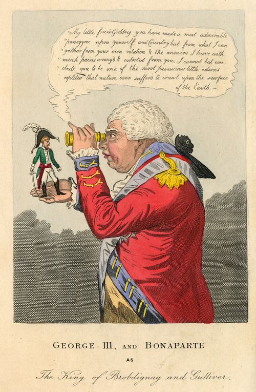 George III and Bonapart as The King of Brobdignag and Gulliver