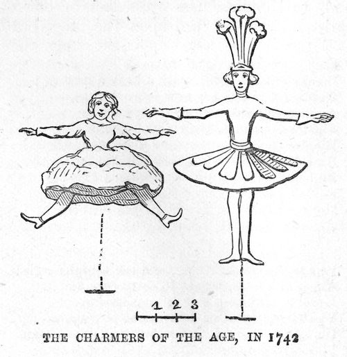 Satire on the dancing of masqurade performers Monsieur Desnoyer and Signora Barberina in 1742