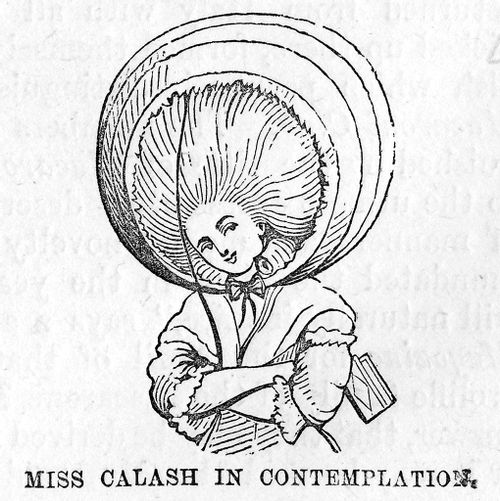 Lady in 'calash' head-dress, 1780