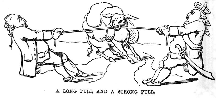 The struggle between Charles James Fox and King George III