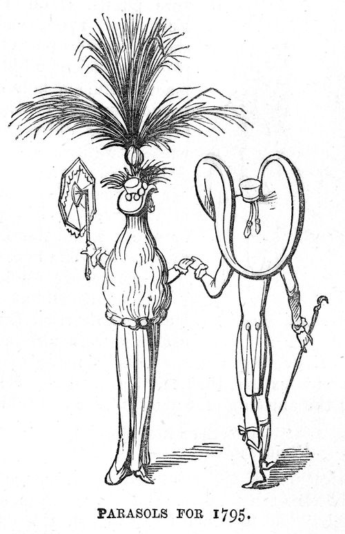 A couple promenading in the fashionable dress of 1795