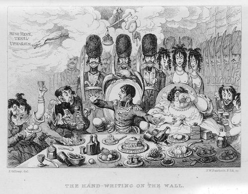 Napoleon's family devouring the good things of England