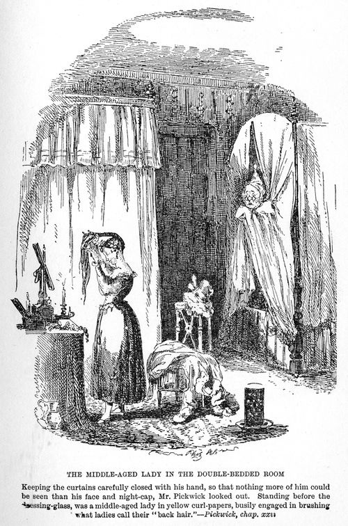 The middle-aged lady in the double-bedded room