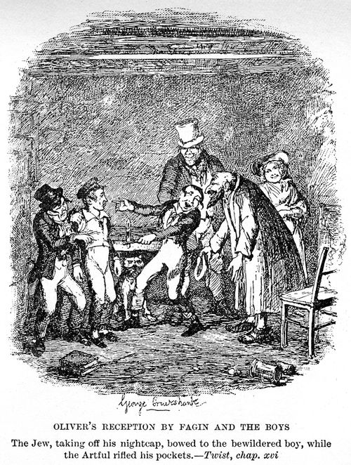 Oliver's reception by Fagin and the boys