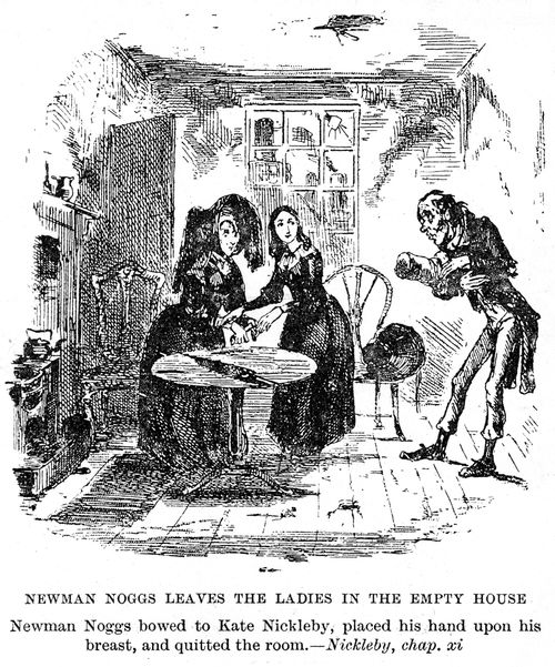 Newman Noggs leaves the ladies in the empty house