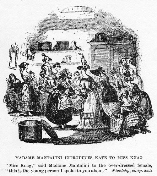 Madame Mantalini introduces Kate to Miss Knag