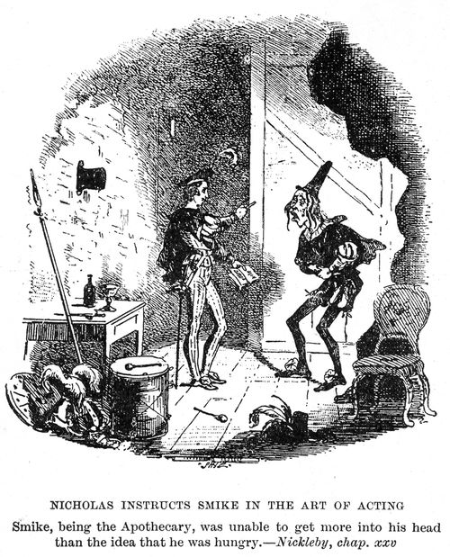 Nicholas instructs Smike in the art of acting