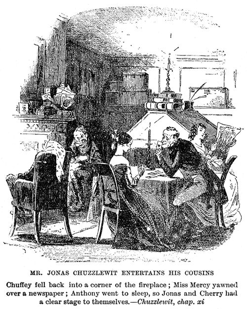 Mr. Jonas Chuzzlewit entertains his cousins