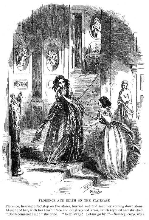 Florence and Edith on the staircase