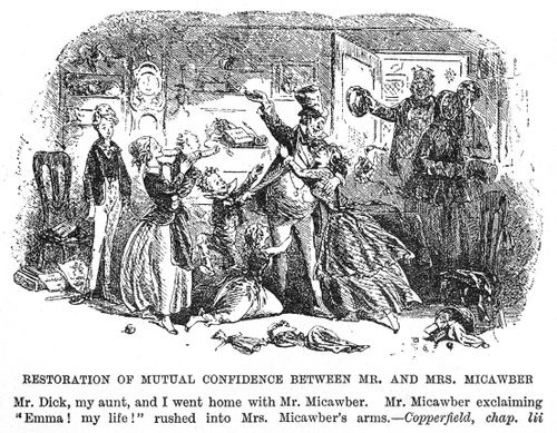 Restoration of mutual confidence between Mr. and Mrs. Micawber