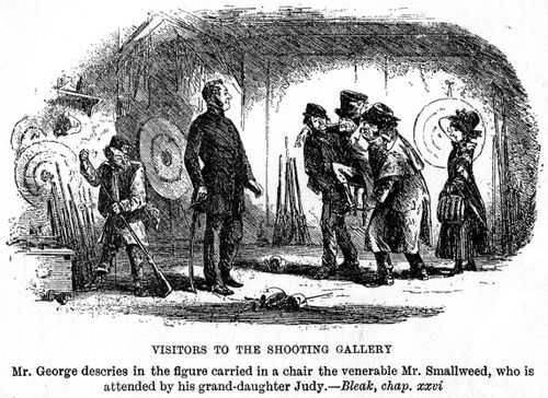 Visitors to the shooting gallery