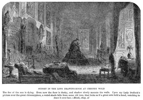 Sunset in the long drawing-room at Chesney Wold