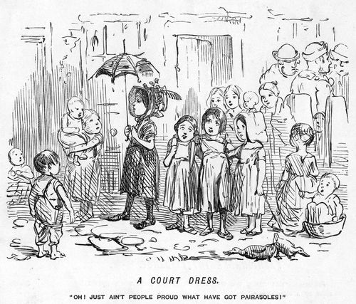 Poor child with a parasol