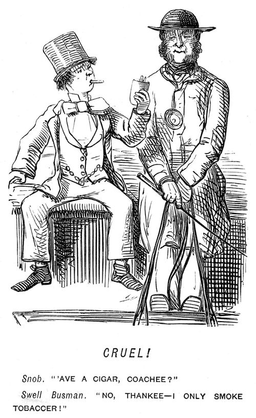 Passenger offering busman a cigar