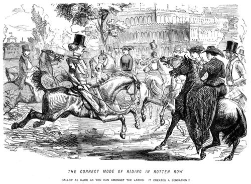 The correct mode of riding in Rotten Row