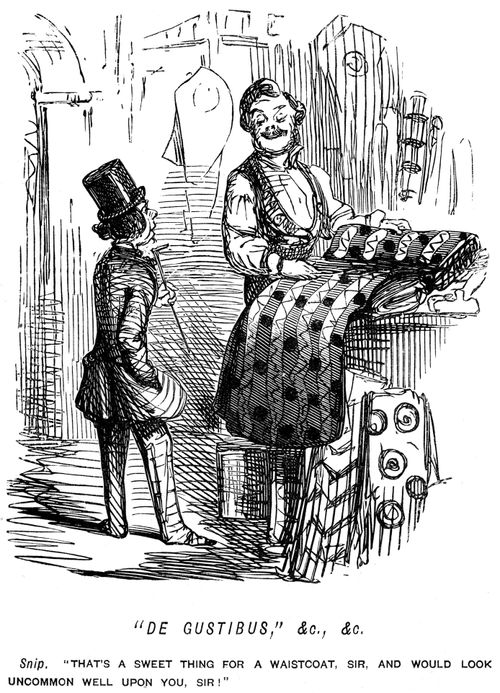 Tailor suggesting fabric to a customer