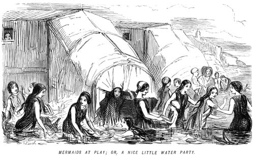 Women bathing at the seaside