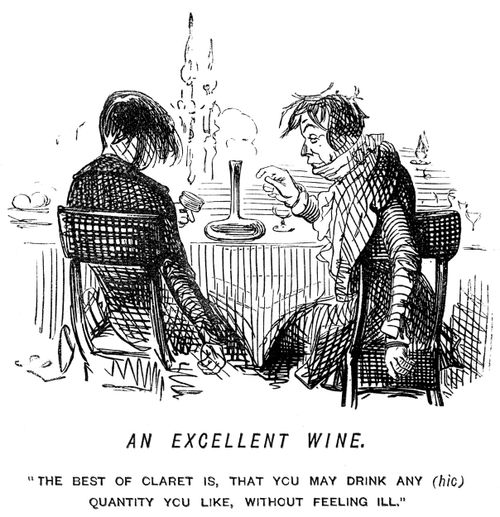 Two men drinking claret