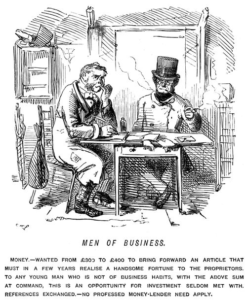 Men placing an advertisement in search of a naive investor
