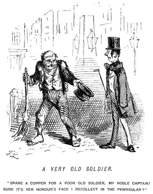 An old soldier asking for money