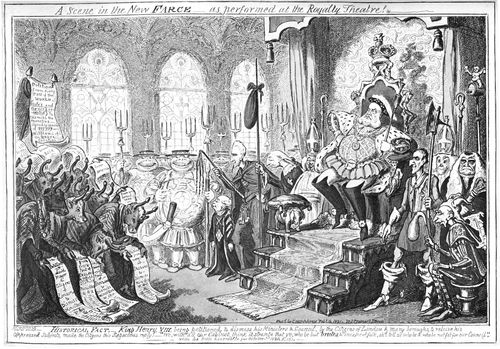 King George IV (as Henry VIII) Rejects Citizen's Demands
