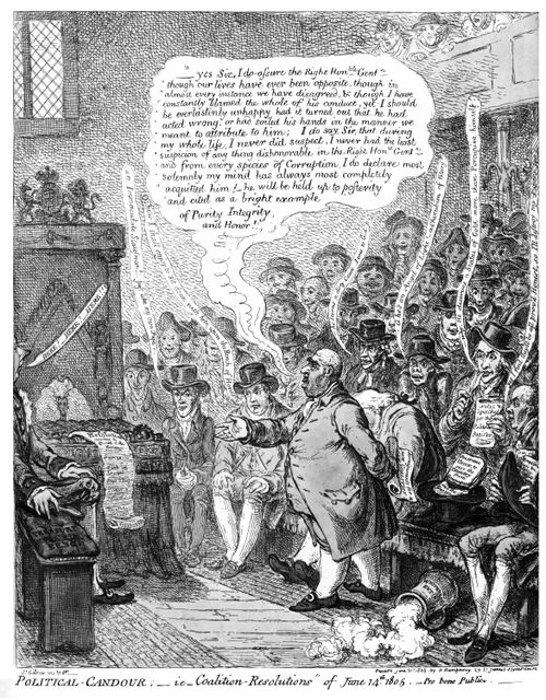 Charles James Fox Attempting to Ingratiate Himself with Pitt
